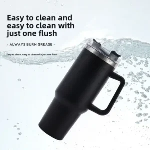 Jumbo 304 Stainless Steel Insulated Mug 40oz Generation Car Cup with Handle Portable Ice Master Straw Cup Leak-Proof Food-Grade - Image 2