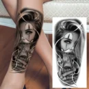1 Sheet Evil Women Face Joker Mask Temporary Tattoos For Men Women Adults Waterproof Realistic Fake Tattoos Long Lasting Sticker
