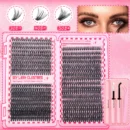 30D40D50D80D DIY Eyelash Extension Kit with Tweezers, Glue and Seal Reusable Single Eyelashes for Party Stage Festival Eye Makeu