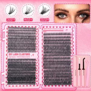 30D40D50D80D DIY Eyelash Extension Kit with Tweezers, Glue and Seal Reusable Single Eyelashes for Party Stage Festival Eye Makeu - Image 2