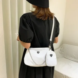 Fashionable and Popular Summer Korean Bag Women's Bag Versatile Two-piece Package Fashion Chain One Shoulder Cross Body Bag - Image 3