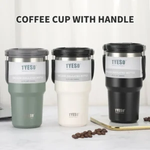 Tyeso's New Coffee Cup With Double-Layer Insulation And Cold Insulation Portable Ice Cream Cup Large Capacity Stainless Steel - Image 2