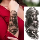 1 Sheet Lion Tiger Warrior Buddha Temporary Tattoos For Men Women Adults Waterproof Realistic Fake Tattoos Long Lasting Stickers