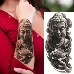 1 Sheet Lion Tiger Warrior Buddha Temporary Tattoos For Men Women Adults Waterproof Realistic Fake Tattoos Long Lasting Stickers - Image 5