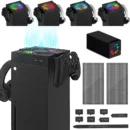 Aolion RGB Cooling Fan Host Dust Proof Cover Mesh Filter Jack Stopper Kit For Xbox Series X Game Console Handle Rack Accessories