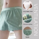 Loose Cotton Briefs Men Boxer Shorts Comfortable Summer Large Size Home Sleeping Shorts Underpants Trend Soft Striped Briefs