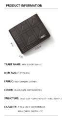 Vintage Pu Leather Wallet Minimalist Purse for Men Money Change Pouch Credit Card Holder Man Birthday Gifts Purse Card Holder