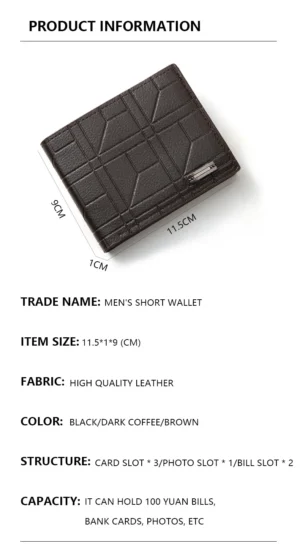 Vintage Pu Leather Wallet Minimalist Purse for Men Money Change Pouch Credit Card Holder Man Birthday Gifts Purse Card Holder - Image 5
