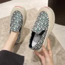 Fashion Designer Women's Platform Sneakers Casual Comfortable Ladies Flat Canvas Shoes Girls Letter Printing Slip-on Loafers
