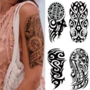 5pcs Waterproof Temporary Tattoo Fake Sticker Mechanical Totem Black Maori Robot Soldier Flower Wolf Cool Body Art Arm Women Men