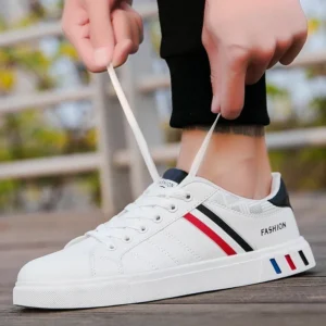Men Sneakers Casual Shoes Men Flats Zapatillas Hombre Lightweight PU Leather Breathable Shoe Mens White Sports Tenis Shoes - Image 3
