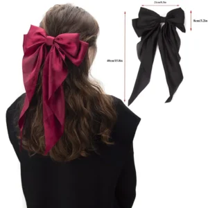 Satin Ribbon Headwear Big Bows Hairpin Spring Clips Hair Accessories for Women Girls Trendy Korean Spring Summer Headwear 2024