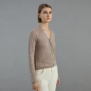 BC685 Autumn thin long-sleeved knitted cardigan luxury brand women's bright wool sweater