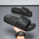 Men's Real Leather Sandals Comfortable Men's Sandals Beach Checkered Slippers Men's Summer Shoes 2025 Men's Slippers Plus Size