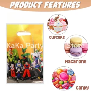Dragon Ball Gift Bags Birthday Party Decoration Goku Goody Biscuit Package Candy Bag Baby Shower Kids Boy Gifts Party Supplies - Image 3