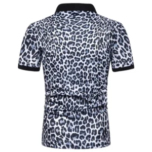 Leopard Pattern Polo Shirt For Men Three Colors 3d Printed Lapel Short Sleeves T-shirt Summer Fashion Trend Casual Tee Shirts - Image 5