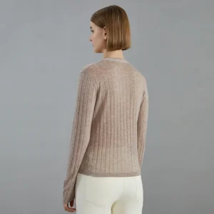 BC685 Autumn thin long-sleeved knitted cardigan luxury brand women's bright wool sweater - Image 3