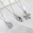 Summer Women's Starfish Conch Shell Necklace Fashion Stainless Steel Gold/Silver Color Crab Turtle Choker Beach Jewelry Gifts
