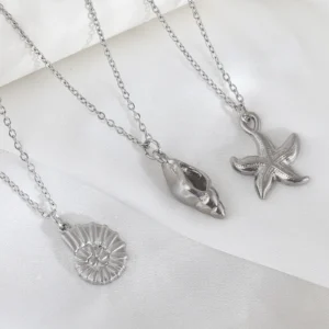 Summer Women's Starfish Conch Shell Necklace Fashion Stainless Steel Gold/Silver Color Crab Turtle Choker Beach Jewelry Gifts - Image 6