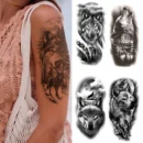 5pcs Waterproof Temporary Tattoo Fake Sticker Mechanical Totem Black Maori Robot Soldier Flower Wolf Cool Body Art Arm Women Men