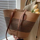 Straw bag bag women's summer inswind 2024 new beach seaside outdoor travel vacation large capacity shoulder bag