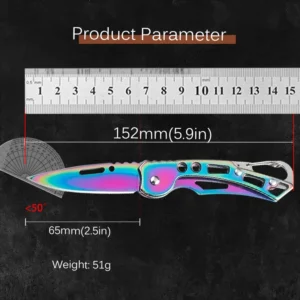 Folding Fruit Knife, Stainless Steel Outdoor Knife with Non-slip Handle for Kitchen Accessories Pocket Knife - Image 2
