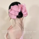 New Big Hair Bows Chiffon Solid Color Large Bowknot Hairpins Spring Clamp Clip Women Korea Headwear Accessories