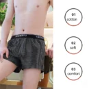 Loose Cotton Briefs Men Boxer Shorts Comfortable Summer Large Size Home Sleeping Shorts Underpants Trend Soft Striped Briefs