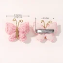 4Pcs/set Butterfly Hair Clip Set for Girls Double Layered Bow Cute Bangs Hair Pin Cotton Safe Kids Baby Hair Accessories Set