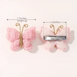 4Pcs/set Butterfly Hair Clip Set for Girls Double Layered Bow Cute Bangs Hair Pin Cotton Safe Kids Baby Hair Accessories Set - Image 5