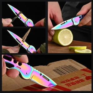 Folding Fruit Knife, Stainless Steel Outdoor Knife with Non-slip Handle for Kitchen Accessories Pocket Knife - Image 3