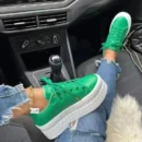 Sneakers for Women's 2024 New Fall Outdoor Fashion Tennis Lace Up Canvas Casual Walking Breathable Vulcanized Shoes Plus Size 43