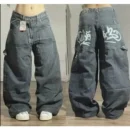 2024 New American hip-hop Vintage baggy jeans women's Harajuku high waist Y2K wide-leg pants Gothic wide pants Streetwear pants