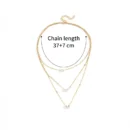 Gold Color Simple Multilayered Pendant Necklace For Girls Women Star Heart Shaped Pendant Necklace Jewelry For Birthday Gift