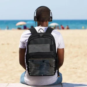 Mesh Backpack Fitness Storage Bag Portable Easy to Use Rucksack Convenient Gym Bag Beach Backpack for Travel Hiking Cycling