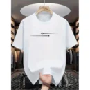 Summer Men's Casual Loose Large Creative Airplane Pattern Printed Comfortable Sports Round Neck Short Sleeve T-shirt