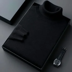 Sweatwear Mens Anti-pilling High Quality Knitted Turtleneck Sweater Slim Fit Long Sleeve Pullover Solid Color Trend Men Clothing - Image 4