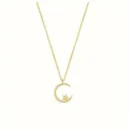 Temperament Star Moon Pendant Necklace, Women's Sparkling Exquisite Clavicle Chain, Unique Design Luxury Gift for Girlfriend
