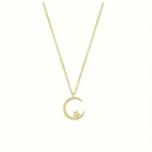 Temperament Star Moon Pendant Necklace, Women's Sparkling Exquisite Clavicle Chain, Unique Design Luxury Gift for Girlfriend - Image 5