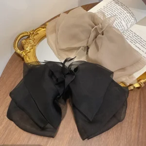 New Big Hair Bows Chiffon Solid Color Large Bowknot Hairpins Spring Clamp Clip Women Korea Headwear Accessories - Image 4