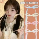 2-12PCS Women Bow Hairpins Y2K Braided Long Ribbon Hair Clip Hair Barrettes Lolita Balletcore Headdress Girl's Hair Accessories