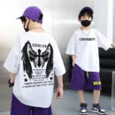 100% Cotton T-shirt Summer Kids Clothes 2025 New Boys American Street Vintage Printed Short-sleeved Casual Trendy Children's Top