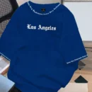 2024 New Men's Letter Print Pattern Round Neck Short Sleeve Casual Loose T-shirt Solid Color Base Coat American Style