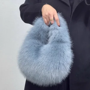 Soft Plush Handbag For Women Girls Luxury Versatile Small Bag Solid Color Handbag Cute Autumn Winter Handbag Gifts