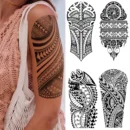 5pcs Waterproof Temporary Tattoo Fake Sticker Mechanical Totem Black Maori Robot Soldier Flower Wolf Cool Body Art Arm Women Men