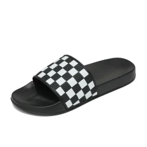 Men's Real Leather Sandals Comfortable Men's Sandals Beach Checkered Slippers Men's Summer Shoes 2025 Men's Slippers Plus Size - Image 5
