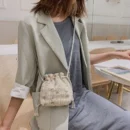 New Summer Beach Wind Cute Sunflower Crossbody Woven Bag Handmade Crochet Round Straw Bag Female Beach Bag 2024