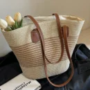 Straw bag bag women's summer inswind 2024 new beach seaside outdoor travel vacation large capacity shoulder bag