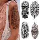 5pcs Waterproof Temporary Tattoo Fake Sticker Mechanical Totem Black Maori Robot Soldier Flower Wolf Cool Body Art Arm Women Men