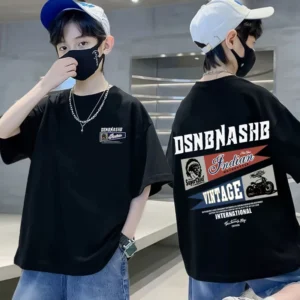 American Vintage Boys Short Sleeve Shirts Summer Boys Tees Casual 100%Cotton Children Tops Kids Clothes Printed Graphic T-shirt - Image 4